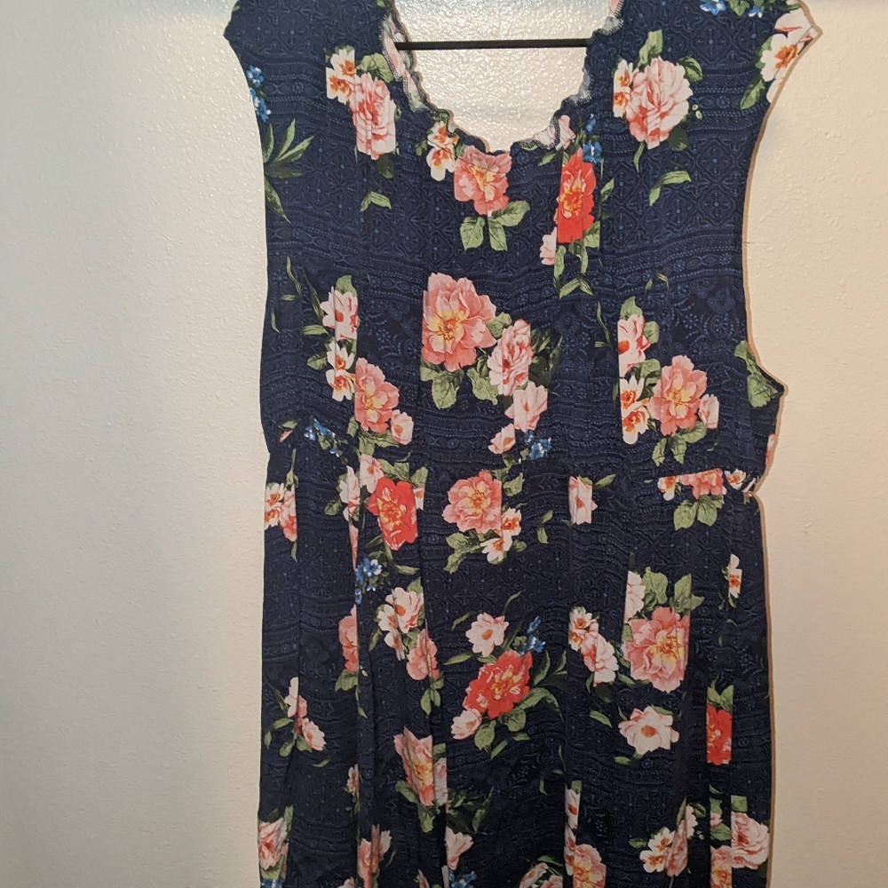 (1) Blue floral print dress